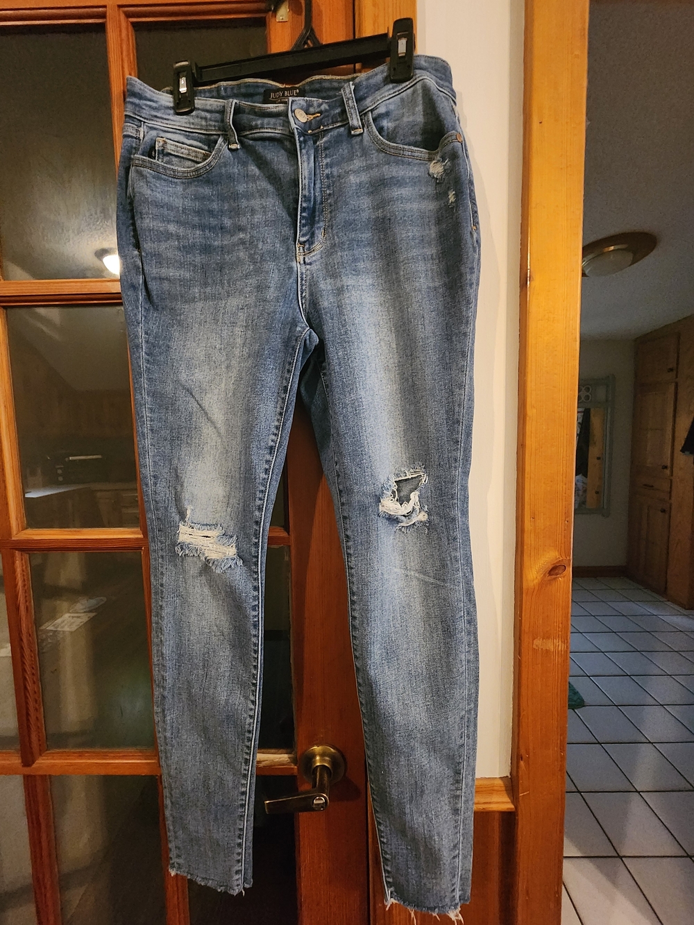 Judy Blue Light Blue Distressed Skinny Jeans